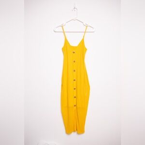 Express Yellow Button-Down Dress